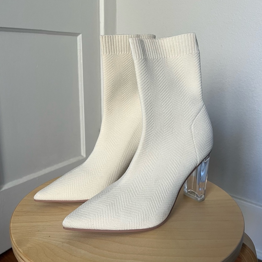 Cuccoo Minimalist Chunky Heeled Knit Boots